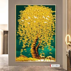 1206 - TRANH TREO HÀNH LANG LỐI ĐI - TRANH TRANG TRÍ - TRANH TREO KIM TIỀN - KIỂU TRANH DỌC | MÃ YS-484