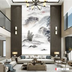 1298 - TẤM ỐP VÂN ĐÁ THÔNG TẦNG - VÂN ĐÁ PHONG CẢNH - TẤM ỐP PVC PHÒNG KHÁCH |  MÃ TRANH ys2-530