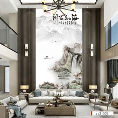 1299 - TẤM ỐP VÂN ĐÁ THÔNG TẦNG - VÂN ĐÁ PHONG CẢNH - TẤM ỐP PVC PHÒNG KHÁCH |  MÃ TRANH ys2-531