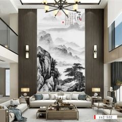 1300 - TẤM ỐP VÂN ĐÁ THÔNG TẦNG - VÂN ĐÁ PHONG CẢNH - TẤM ỐP PVC PHÒNG KHÁCH |  MÃ TRANH ys2-532