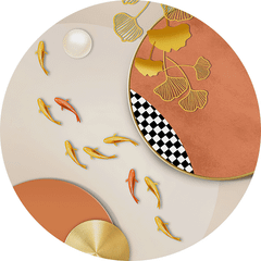 1247 - TRANH TREO TƯỜNG PHÒNG KHÁCH - TRANH TRANG TRÍ - TRANH TREO TƯỜNG CÁ HIỆN ĐẠI - KIỂU TRANH TRÒN| MÃ YX-6632