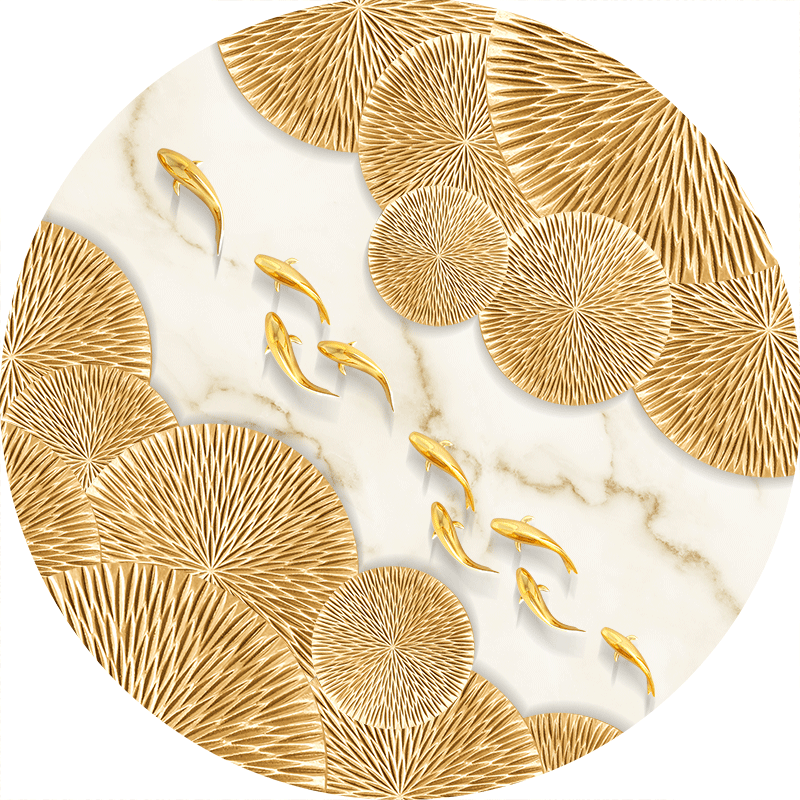 1248 - TRANH TREO TƯỜNG PHÒNG KHÁCH - TRANH TRANG TRÍ - TRANH TREO TƯỜNG CÁ HIỆN ĐẠI - KIỂU TRANH TRÒN| MÃ YX-6636