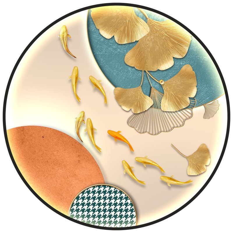 1249 - TRANH TREO TƯỜNG PHÒNG KHÁCH - TRANH TRANG TRÍ - TRANH TREO TƯỜNG CÁ HIỆN ĐẠI - KIỂU TRANH TRÒN| MÃ YX-7026