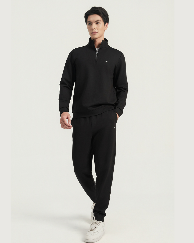 Bộ Đồ Nỉ WHW31 Cổ kéo khóa thiết kế thể thao basic