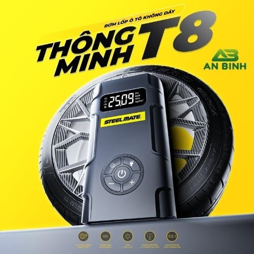  BƠM LỐP Ô TÔ KHÔNG DÂY STEELMATE T8 