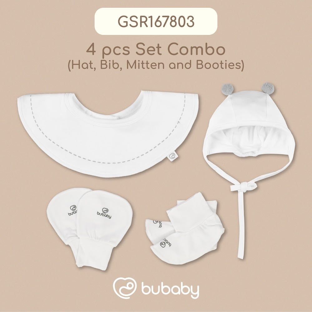 Set phụ kiện 4 món Mũ, Yếm, bao tay, bao chân  - GSR167803