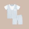Bộ ngắn tay cài giữa phối đáp cổ - SBB130234