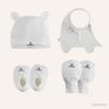 Set phụ kiện 4 món  Mũ, Yếm, bao tay, bao chân Bambus  - GBB167803