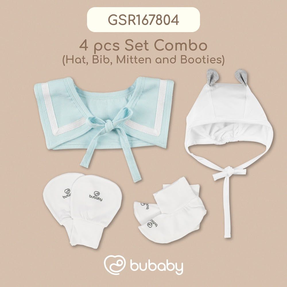 Set phụ kiện 4 món Mũ, Yếm, bao tay, bao chân  - GSR167804