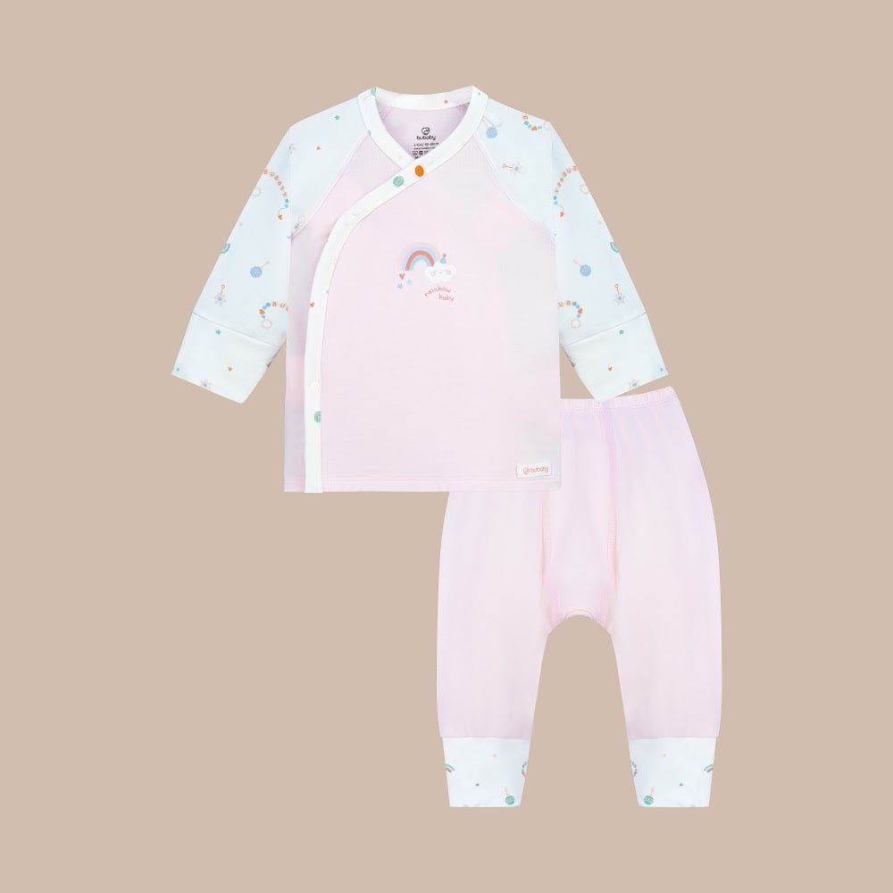 Bộ dài tay cài chéo Little Rainbow   - SBB1108LR