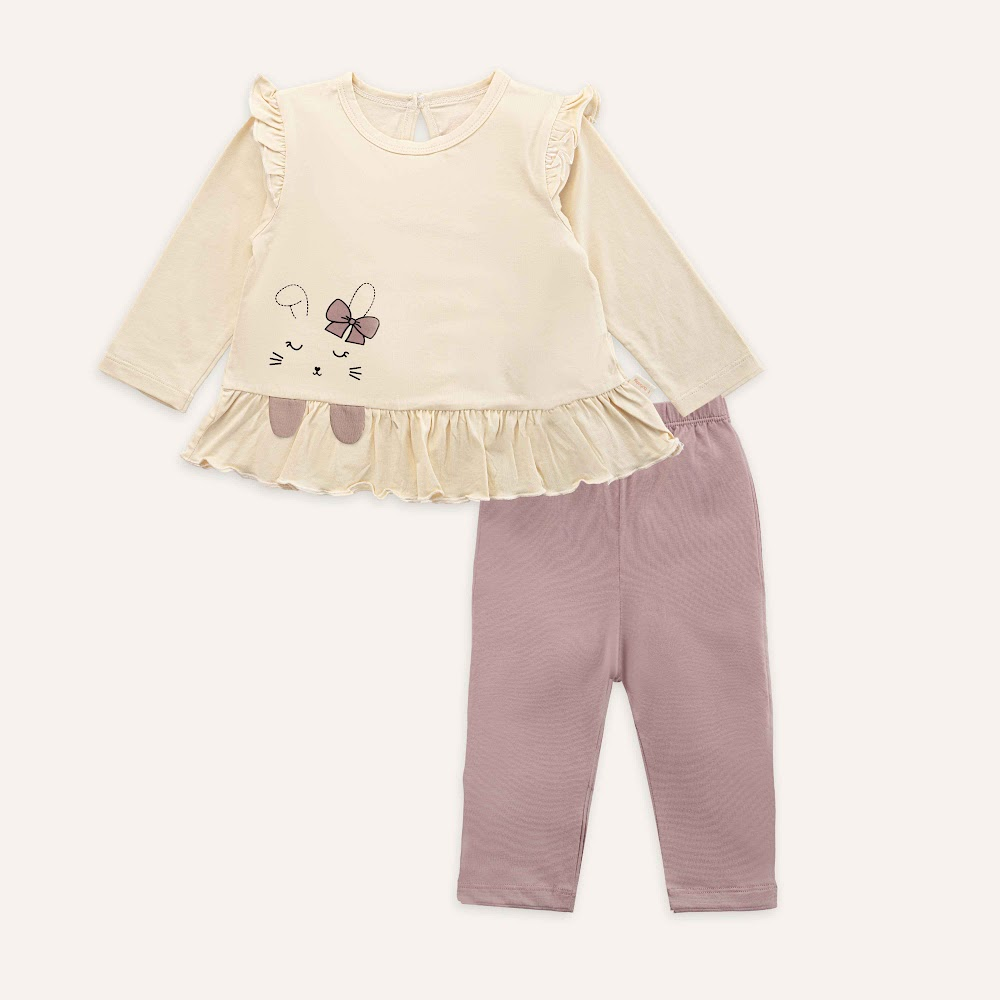 Bộ dài tay cài sau bèo gấu - BBC1110BG