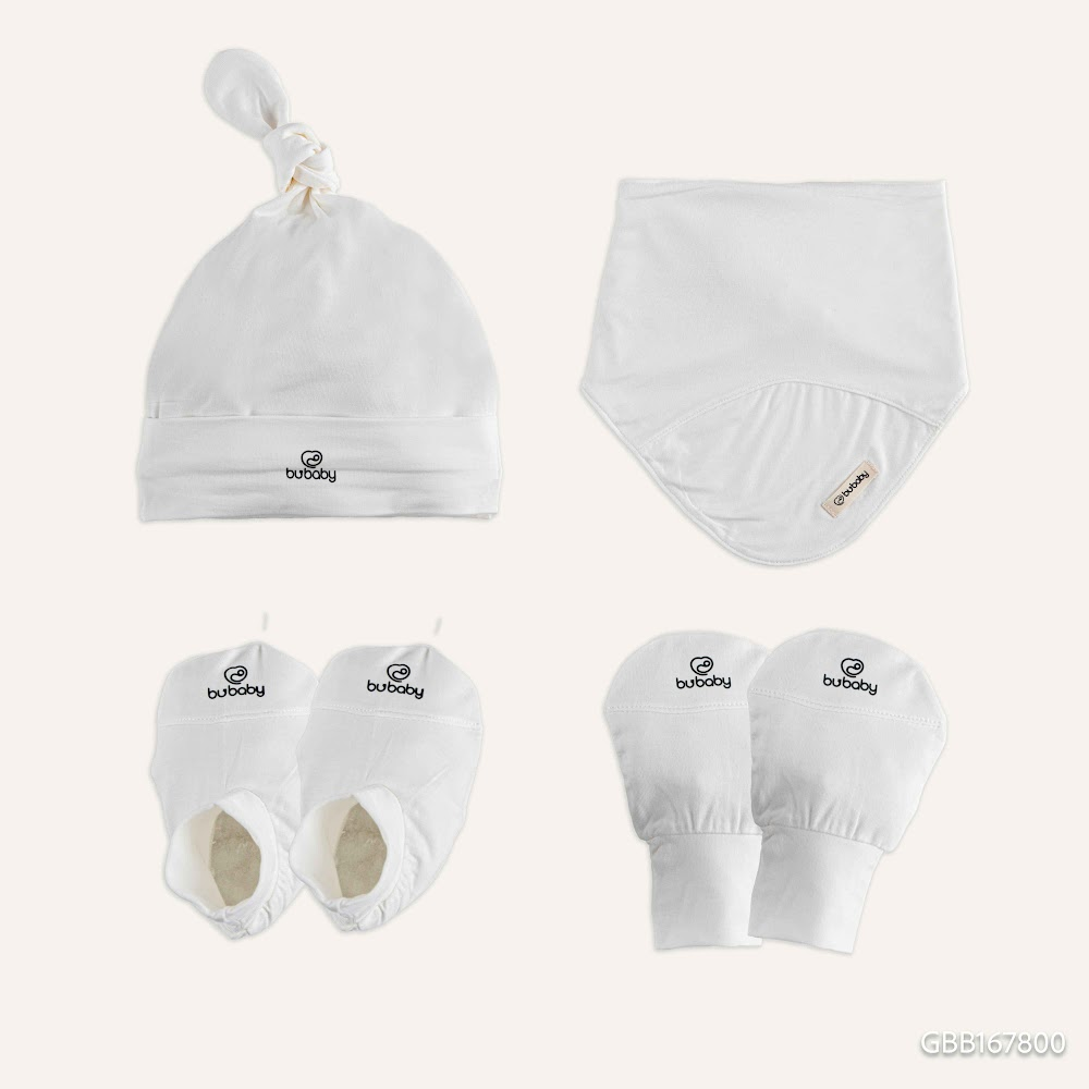 Set phụ kiện 4 món  Mũ, Yếm, bao tay, bao chân Bambus  - GBB167800