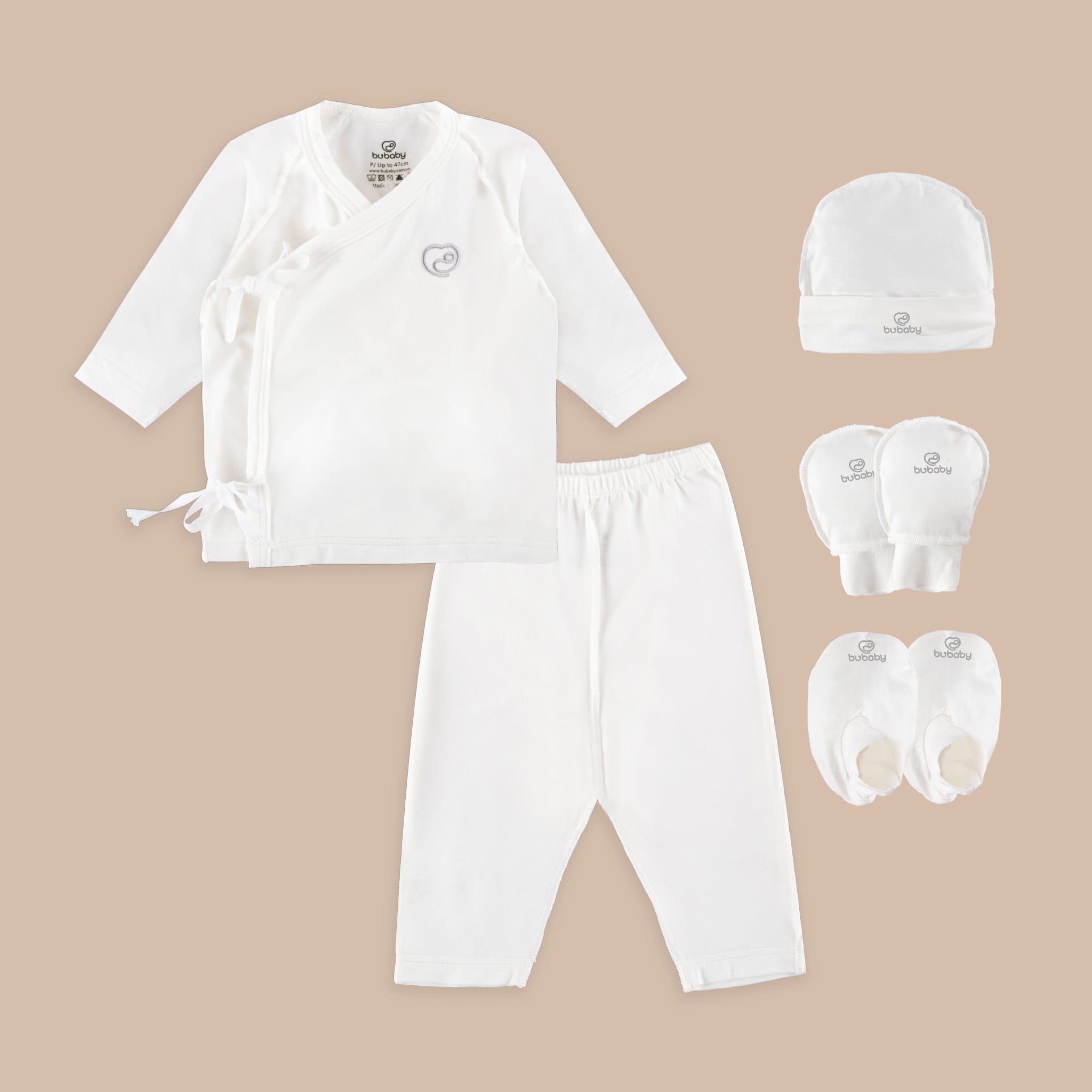 Bộ dài tay cài chéo kèm mũ, btc Sinh non - IRO1108OP