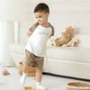 Bộ ngắn tay cổ tròn logo Bu Baby - SBC130401