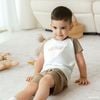 Bộ ngắn tay cổ tròn logo Bu Baby - SBC130401