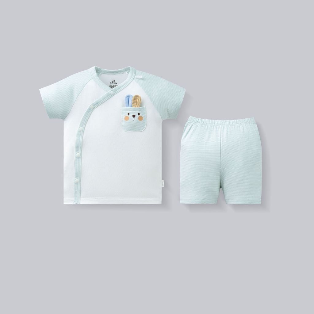 Bộ ngắn tay cài chéo Túi ngực Tinny Bunny - SVS1308TN