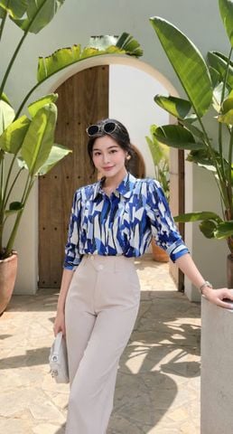 SƠ MI LỤA HÀN LÁ TRÒN 2