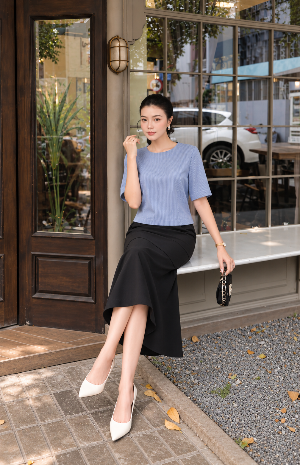 SƠ MI KATE BOI SỌC CỔ TRÒN 3