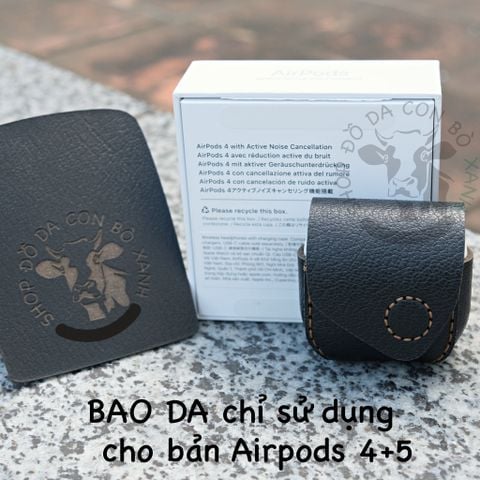  Bao da ốp airpod 4 airpod 5 Apple Airpods 5 Airpods 4, AP4, airpods4, airpod4 handmade da thật 