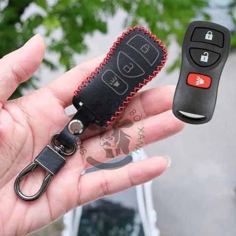  Bao Da Chìa Khoá Nissan mẫu đời cũ Handmade Da Thật 005 
