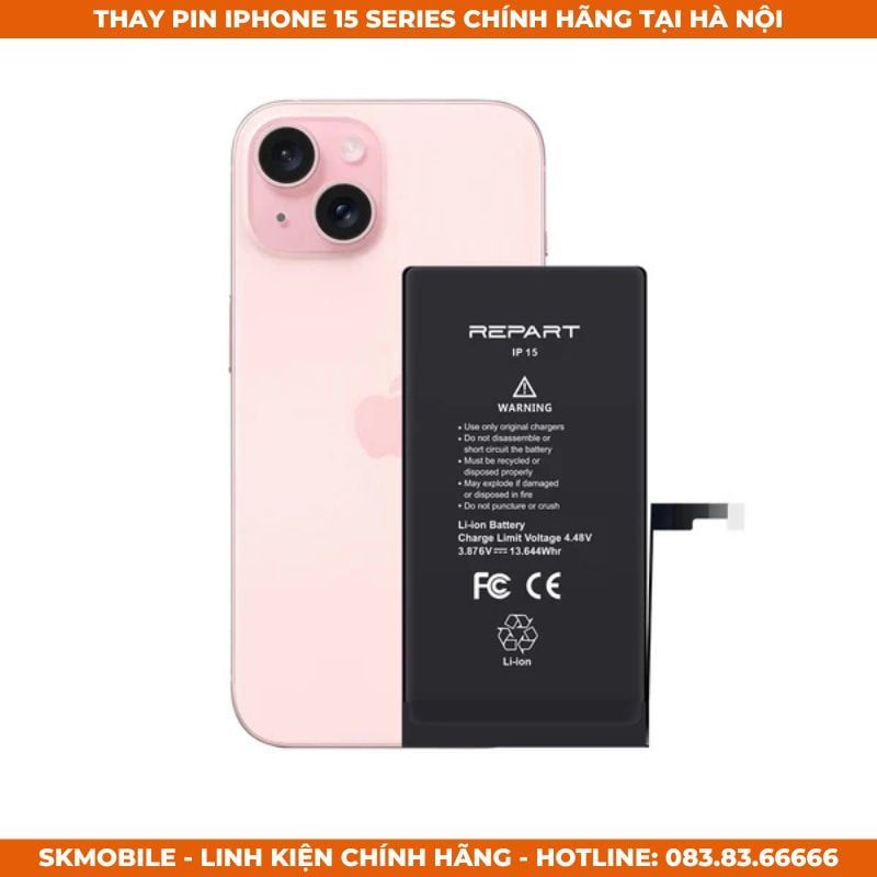 Thay Pin iPhone 15 Pro Max/Plus/Pro | Pin Zin Bóc Máy & Chuẩn Hãng
