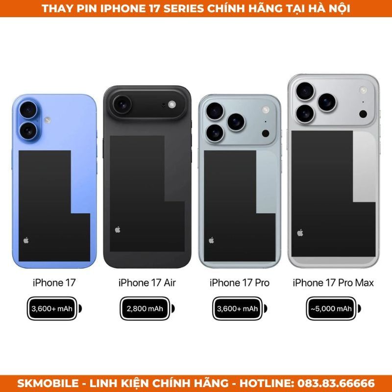 Thay Pin iPhone 17 Pro Max/Pro/Air | Độc Quyền Pin Zin Bóc Máy