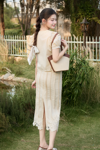 Chân váy midi Betty - Beige nâu