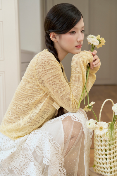 Áo khoác len Macy knit cardigan - White