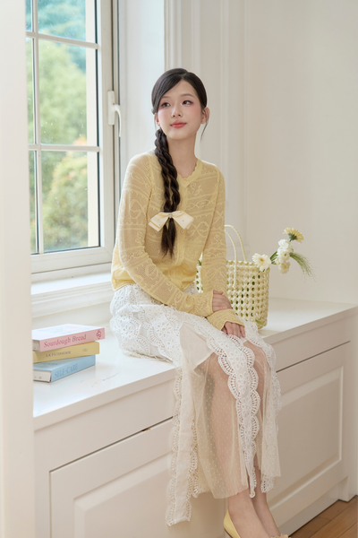 Áo khoác len Macy knit cardigan - White