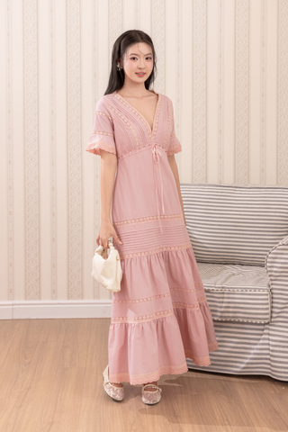 [Pre-order 20% off] Đầm dài Primrose - Hồng đỗ
