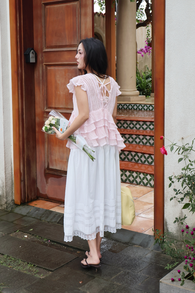 Áo bèo Claire ruffle blouse - Pink (không bao gồm áo lót trong)