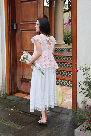 Áo bèo Claire ruffle blouse - Pink (không bao gồm áo lót trong)