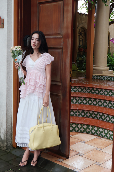 Áo bèo Claire ruffle blouse - Pink (không bao gồm áo lót trong)