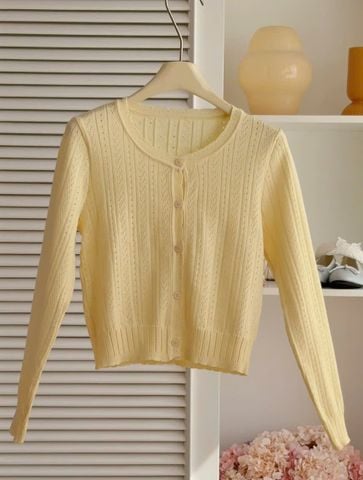 Áo khoác len Beatrice knit cardigan (không bao gồm áo dây Rosy) - Trắng