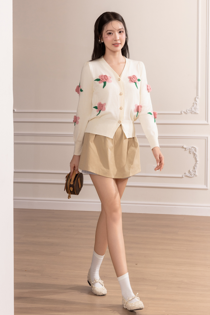 Áo Cardigan Rosette - Kem