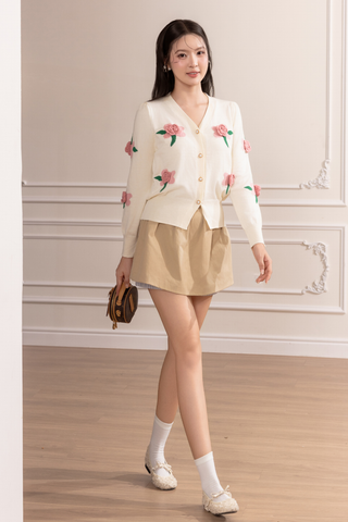 [Pre-order 20% off] Áo Cardigan Rosette - Kem