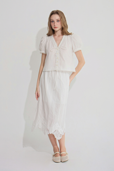 Chân váy midi Betty - Trắng