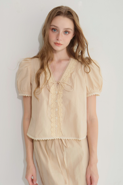 Áo kiểu Betty - Beige nâu