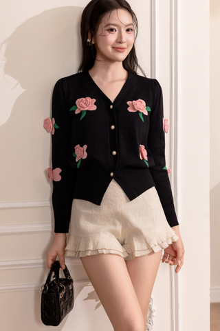 [Pre-order 20% off] Áo Cardigan Rosette - Đen