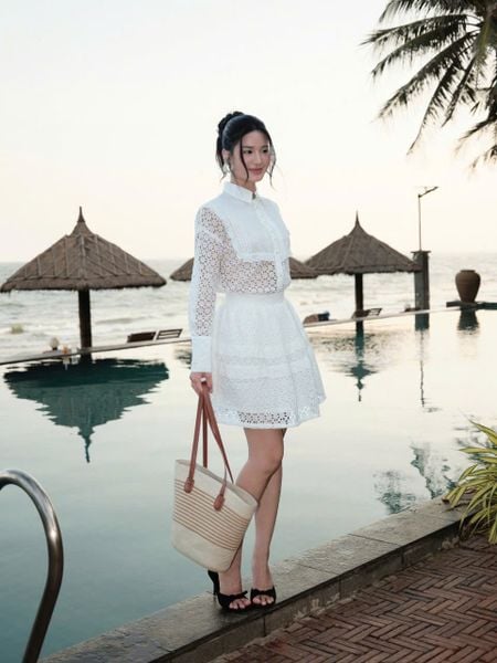 Váy Camellia Cotton Lace Skirt - Black