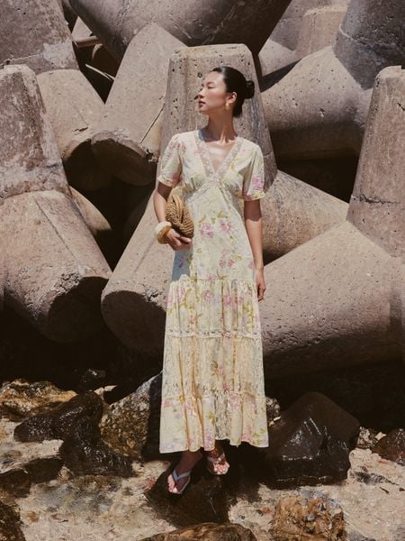 Đầm Isabella maxi - Hồng