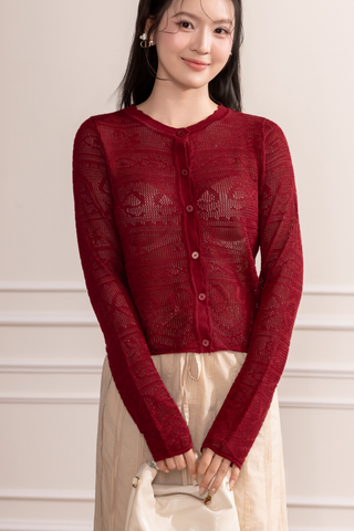 [Pre-order 20% off] Áo khoác len Macy knit cardigan - Đỏ