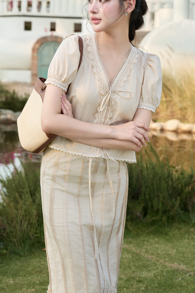 Áo kiểu Betty - Beige nâu