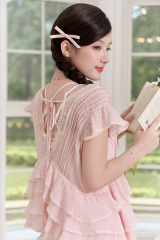 Áo bèo Claire ruffle blouse - Blue (không bao gồm áo lót trong)