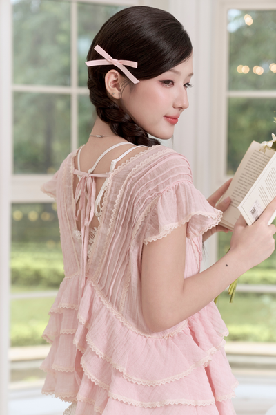 Áo bèo Claire ruffle blouse - Pink (không bao gồm áo lót trong)
