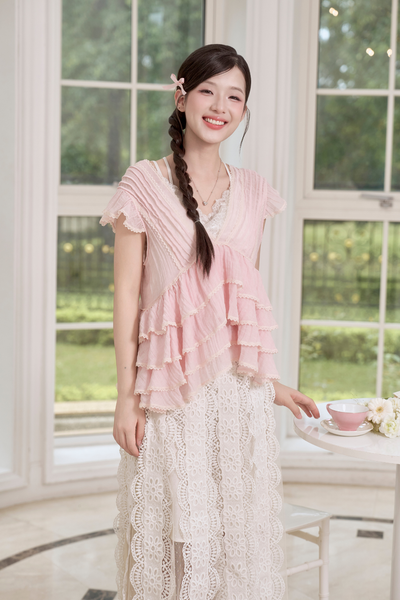 Áo bèo Claire ruffle blouse - Blue (không bao gồm áo lót trong)