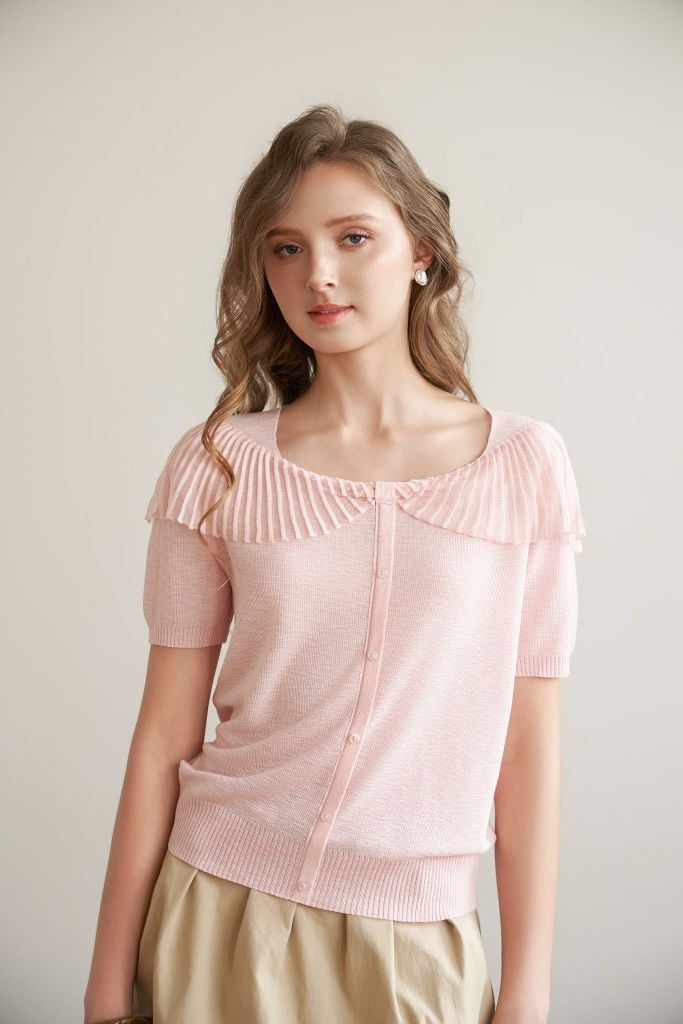 Áo len mỏng Zoey - Màu hồng