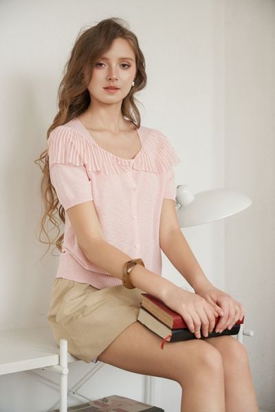 Áo len mỏng Zoey - Màu hồng