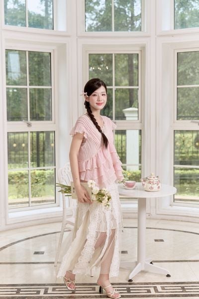 Áo bèo Claire ruffle blouse - Blue (không bao gồm áo lót trong)