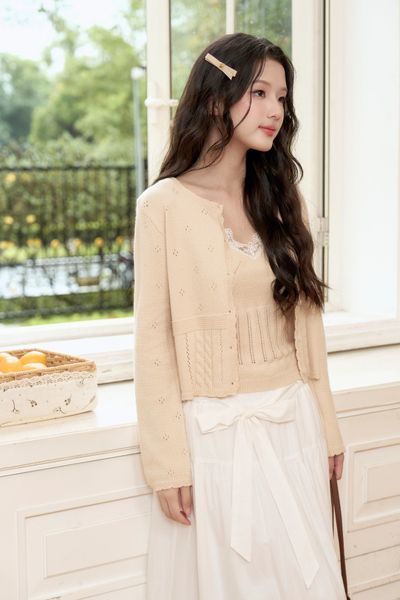 Áo len cặp Dara knit set - White